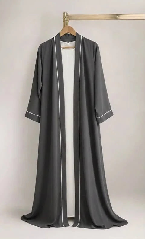 Classic Gown Style Abaya - Grey