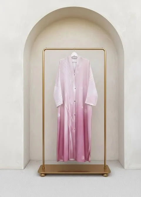 Ombre Printed Abaya - Pink