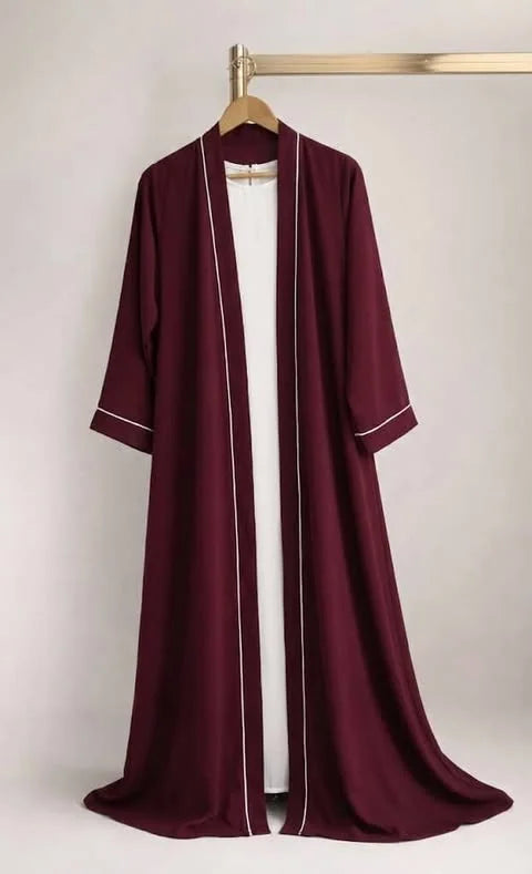 Classic Gown Style Abaya - Maroon